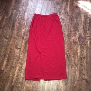 Red Cotton Maxi Skirt